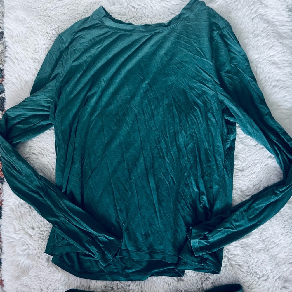 GAP BODY Women's Green Sleepwear Set super soft buttery forest pants long sleeve - Picture 5 of 7